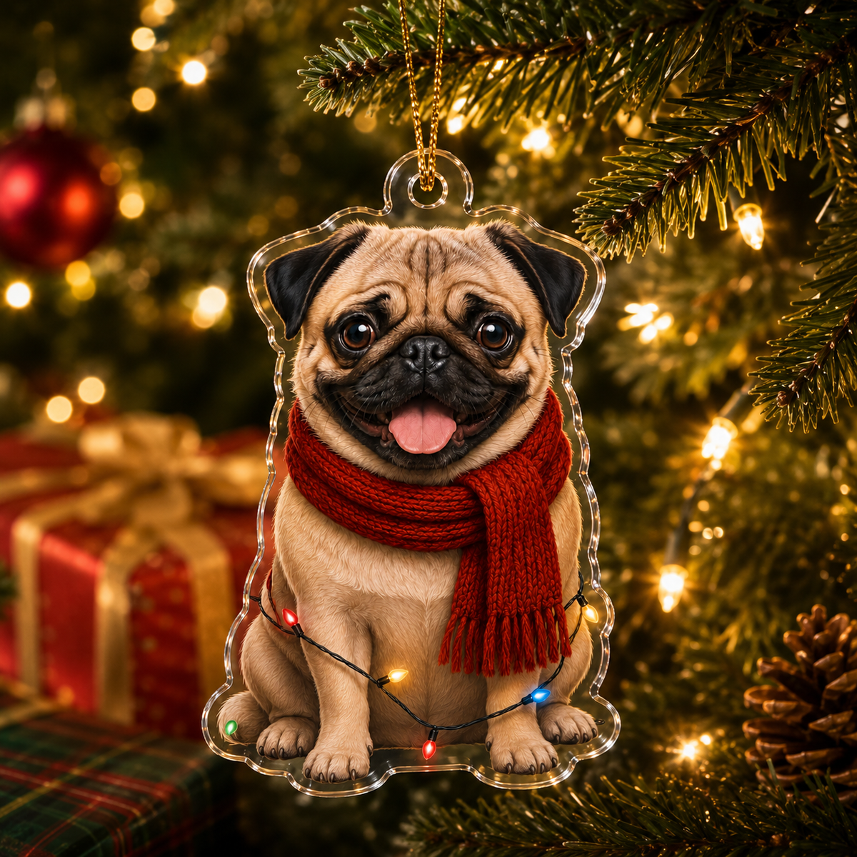 Dog Christmas Ledlight Pug