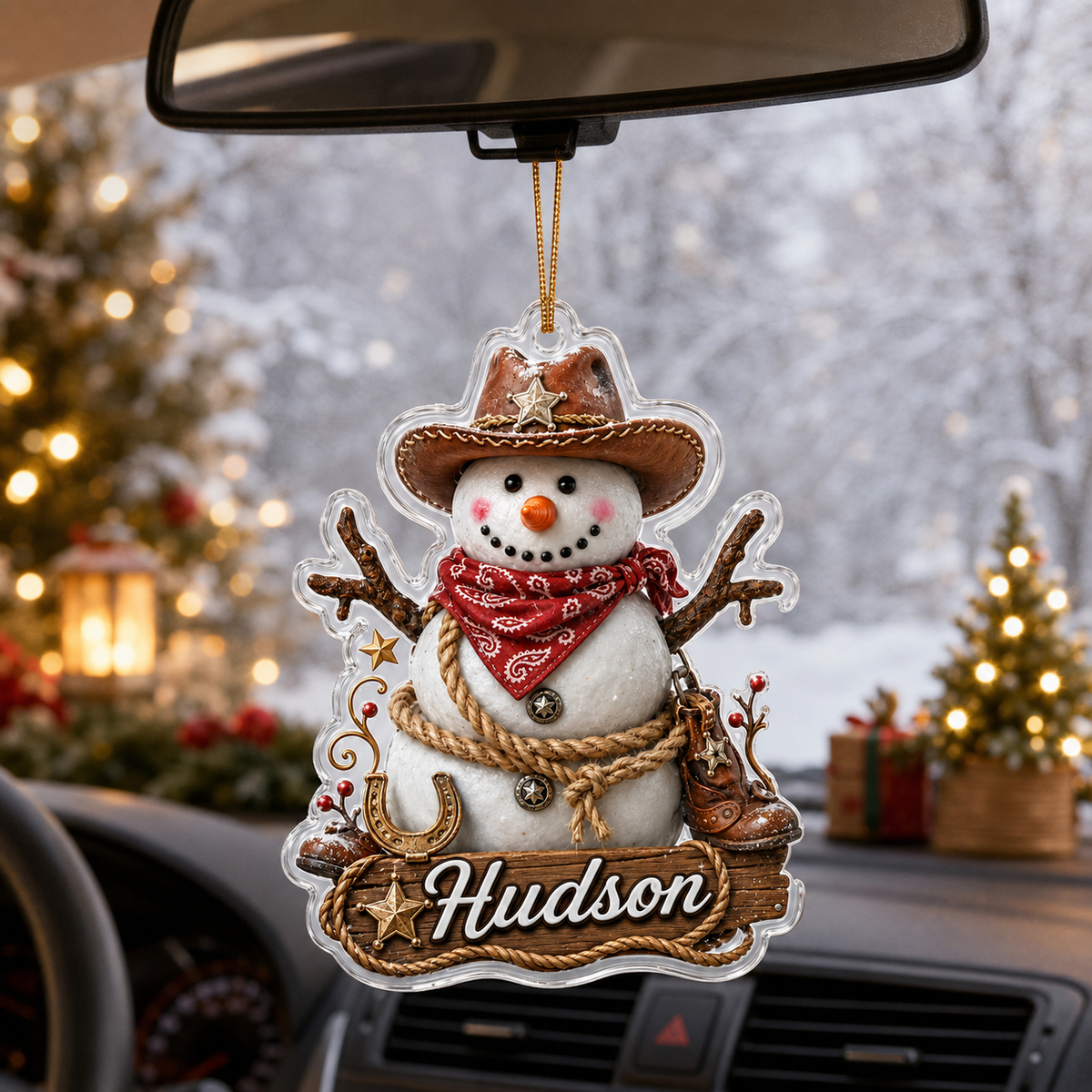 Personalized Boost Cowboy Snowman Acrylic