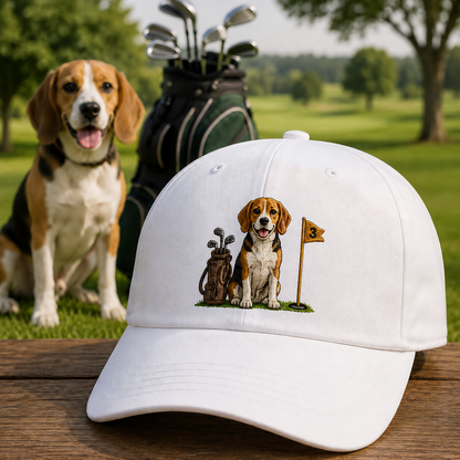 Custom Photo Dog Golf Trucker Hat, Personalized Embroidered Pet Cap, Dog Lover Gift THUC99