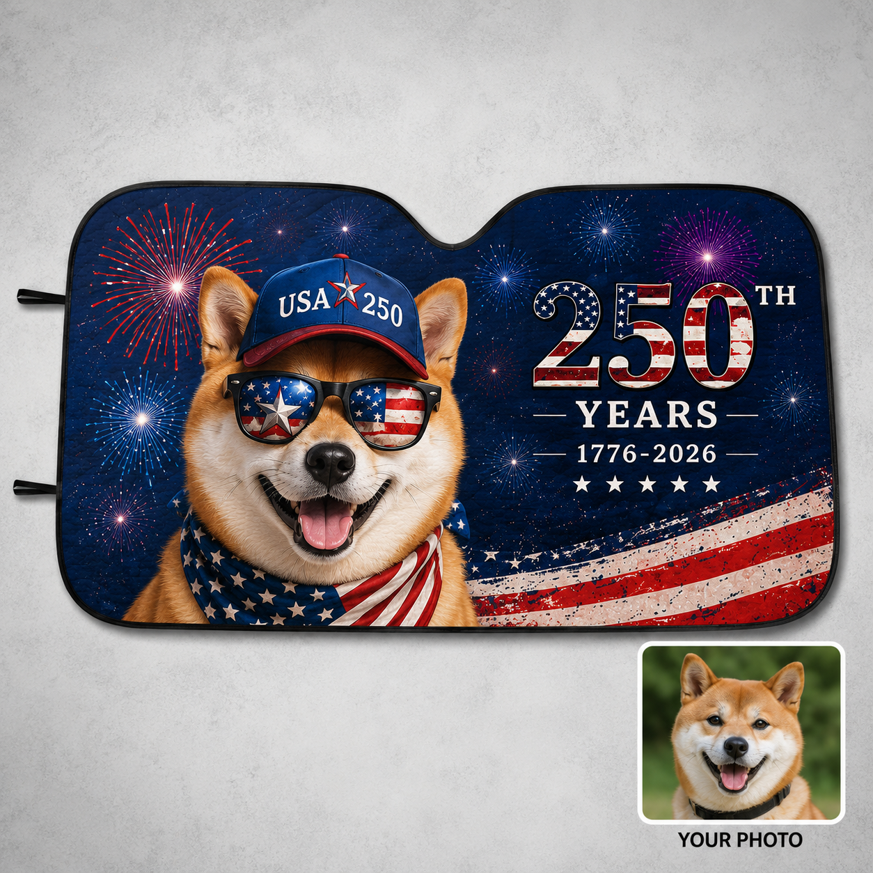 Custom Dog Lover Car Sun Shade, Personalized Pet Windshield Cover, Photo Auto Sunshade Gift THUC99