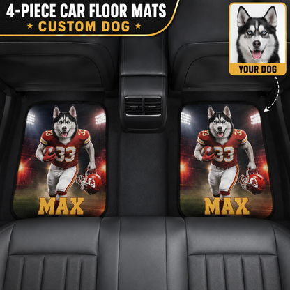 Custom Photo Dog Football Auto Floor Mat Set, Personalized Pet Car Mats, Dog Mom Dog Dad Gift THUC99 (Copy)