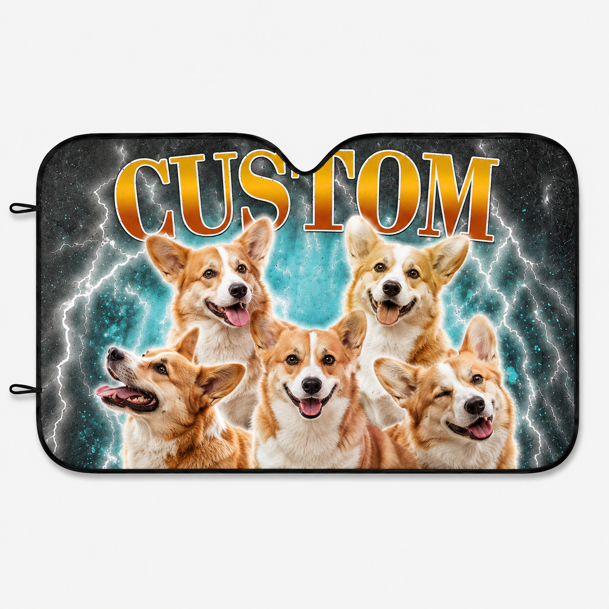 Custom Photo Pet Windshield Sunshade, Personalized Dog Car Sun Shade, Unique Auto Accessories Gift THUC99