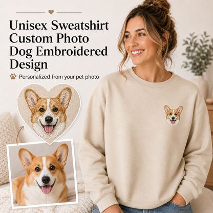 Custom Dog Embroidered Sweatshirt, Personalized Pet Memorial Hoodie THUC99
