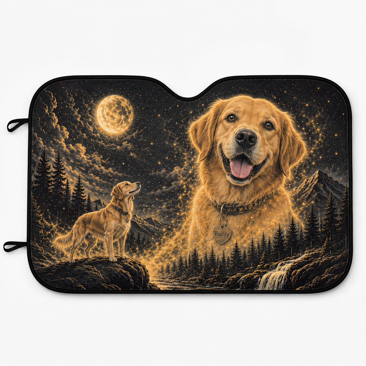 Personalized Pet Car Sun Shade, Custom Dog Photo Auto Windshield Cover, Foldable Car Accessories Gift THUC99