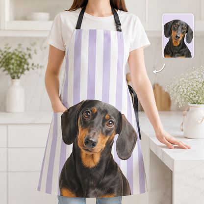 Custom Dog Photo Apron for Women and Men, Personalized Pet Parent Kitchen Apron Gift for Cooking and Grilling THUC99
