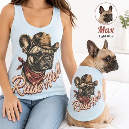 Custom Dog Photo Women’s Matching Tank Top Set, Owner and Pet Outfit for Dog Lovers THUC99 (Copy)