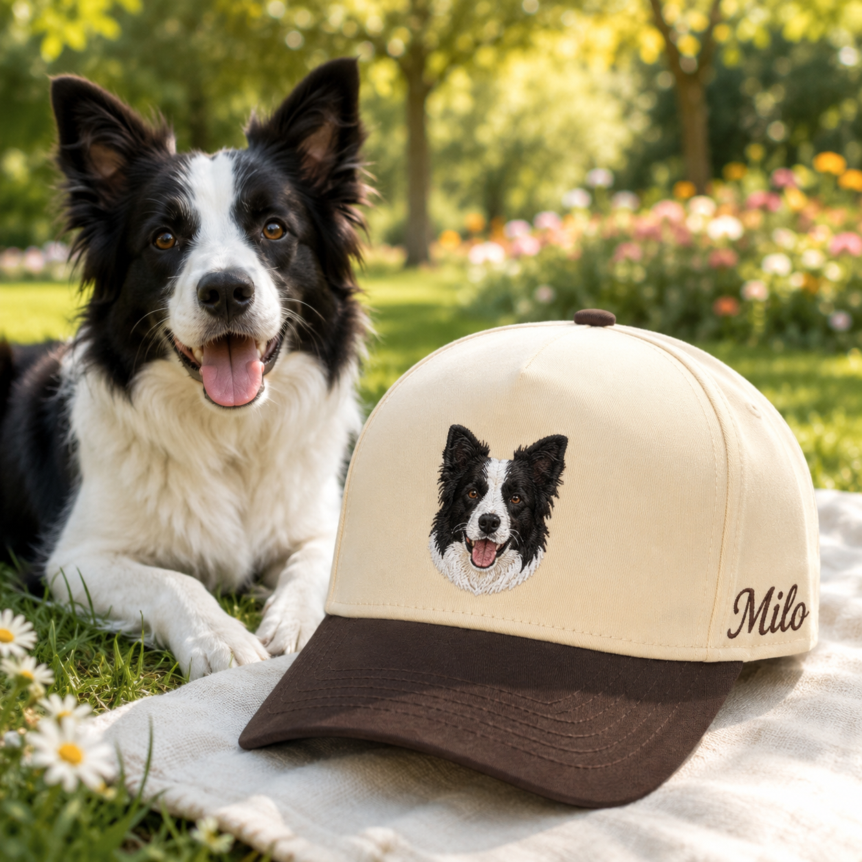 Custom Pet Face Embroidered Hat, Personalized Dog Name Hat, Dog Mom Dad Gift THUC99