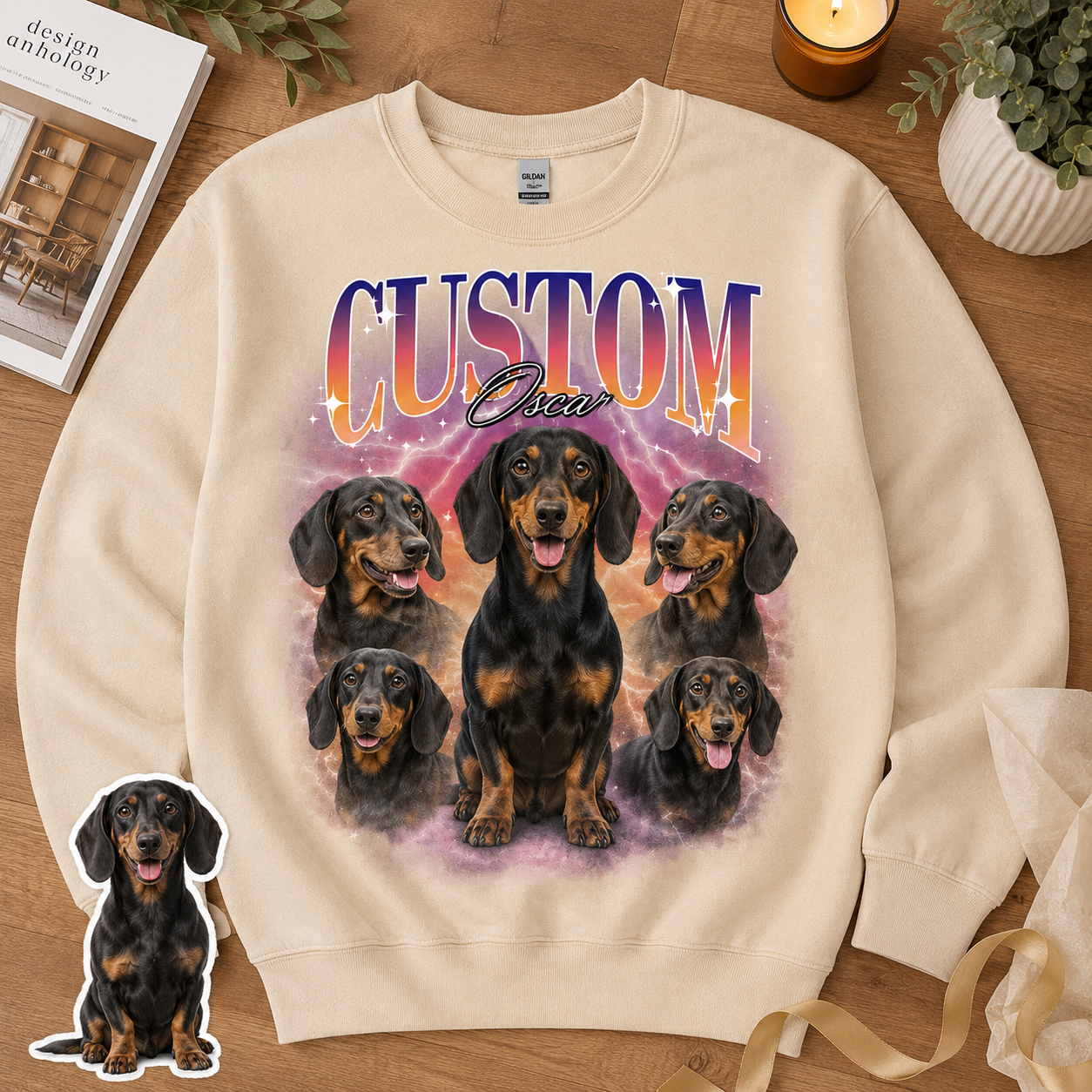 Custom Dog Photo Sweatshirt Personalized Pet Face Hoodie Anniversary Gift for Dog Owners THUC99