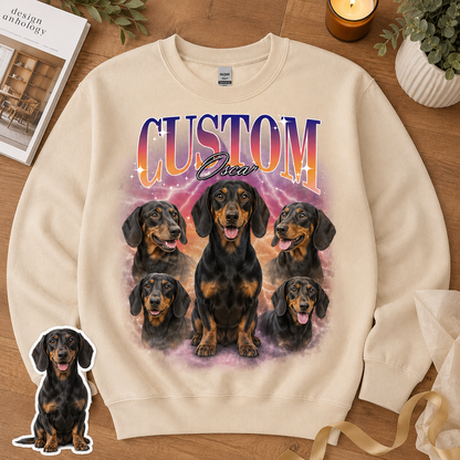Custom Dog Photo Sweatshirt Personalized Pet Face Hoodie Anniversary Gift for Dog Owners THUC99
