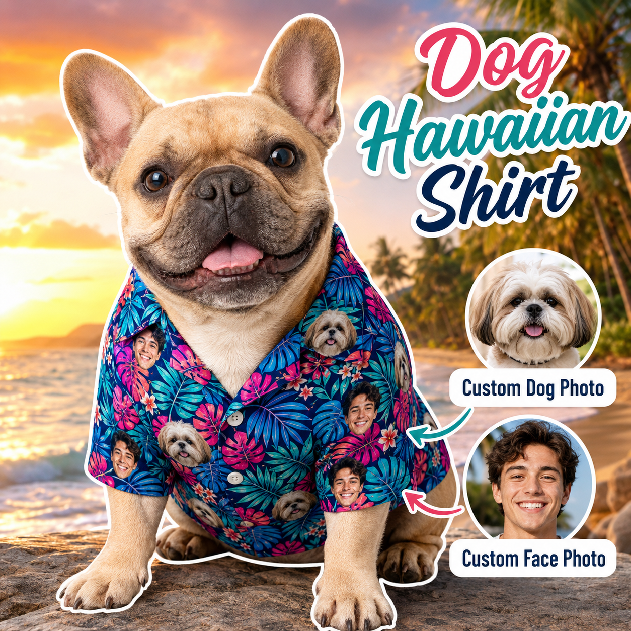 Personalized Hawaiian Shirt With Custom Dog Photo, Pet Parent Summer Gift THUC99