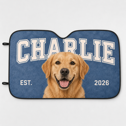 Personalized Dog Mom Car Sunshade, Custom Pet Photo Windshield Shade, Auto Accessories Gift THUC99