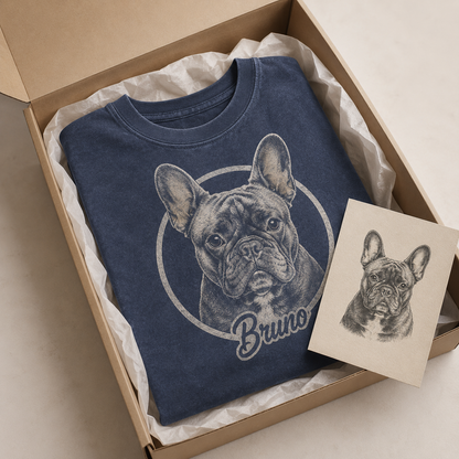 Custom Dog Picture Wash T-Shirt, Personalized Pet Owner Gift | Gift For Dog Lovers THUC99