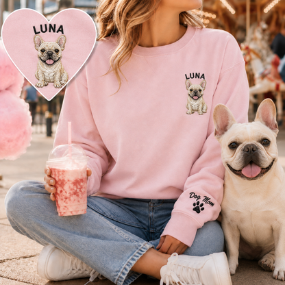 Personalized Pet Memorial Sweatshirt, Custom Dog Photo Embroidered Hoodie THUC99