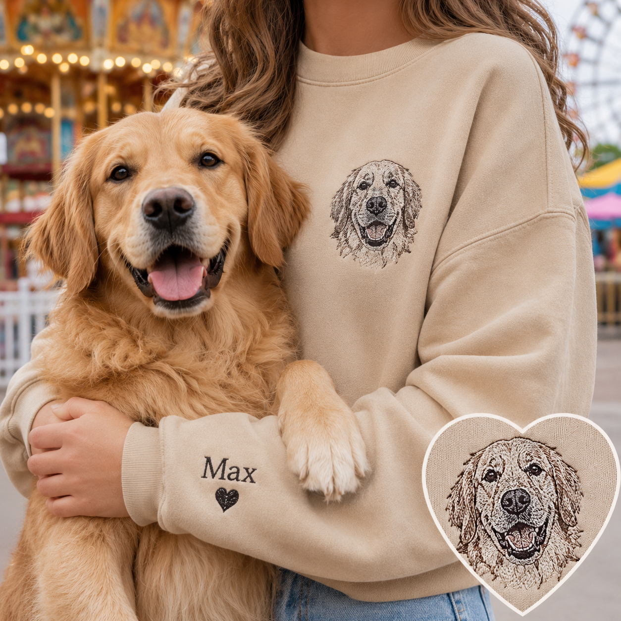 Custom Dog Lover Sweatshirt, Personalized Pet Embroidery Hoodie THUC99