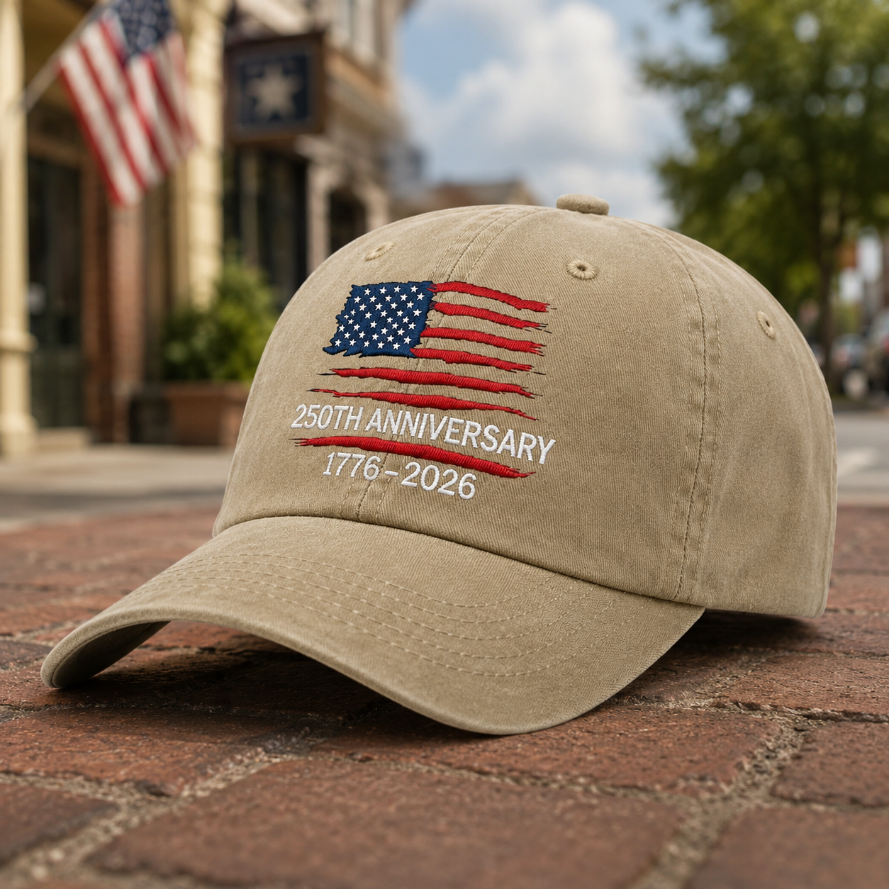 USA Semiquincentennial 1776–2026 Embroidered Vintage Hat Patriotic Celebration Cap THUC99