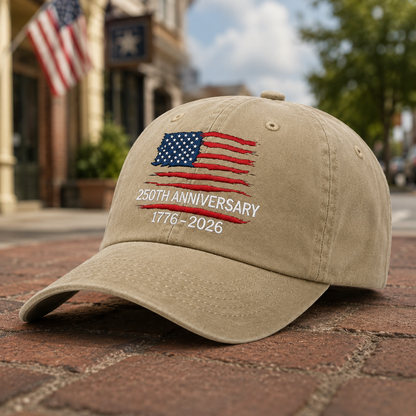 USA Semiquincentennial 1776–2026 Embroidered Vintage Hat Patriotic Celebration Cap THUC99
