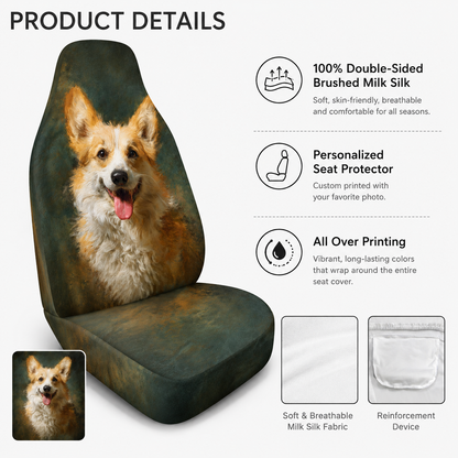 Personalized Photo Dog Seat Cover, Custom Pet Car Seat Protector, All Over Print Seat Cover THUC99