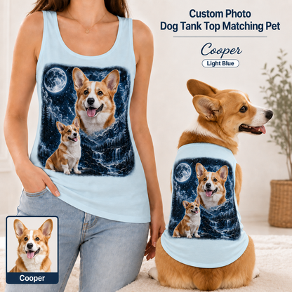 Custom Dog Tank Top and Dog Tank Top Set, Custom Photo Pet Shirt THUC99