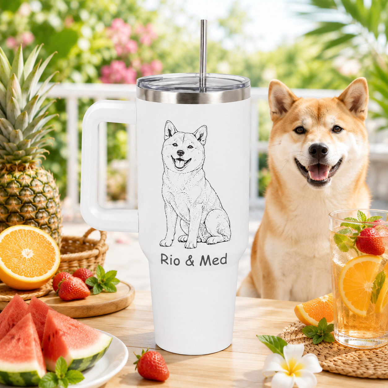 Custom Dog Photo Custom 40oz Tumbler – Personalized Travel Mug Gift for Pet Lovers THUC99