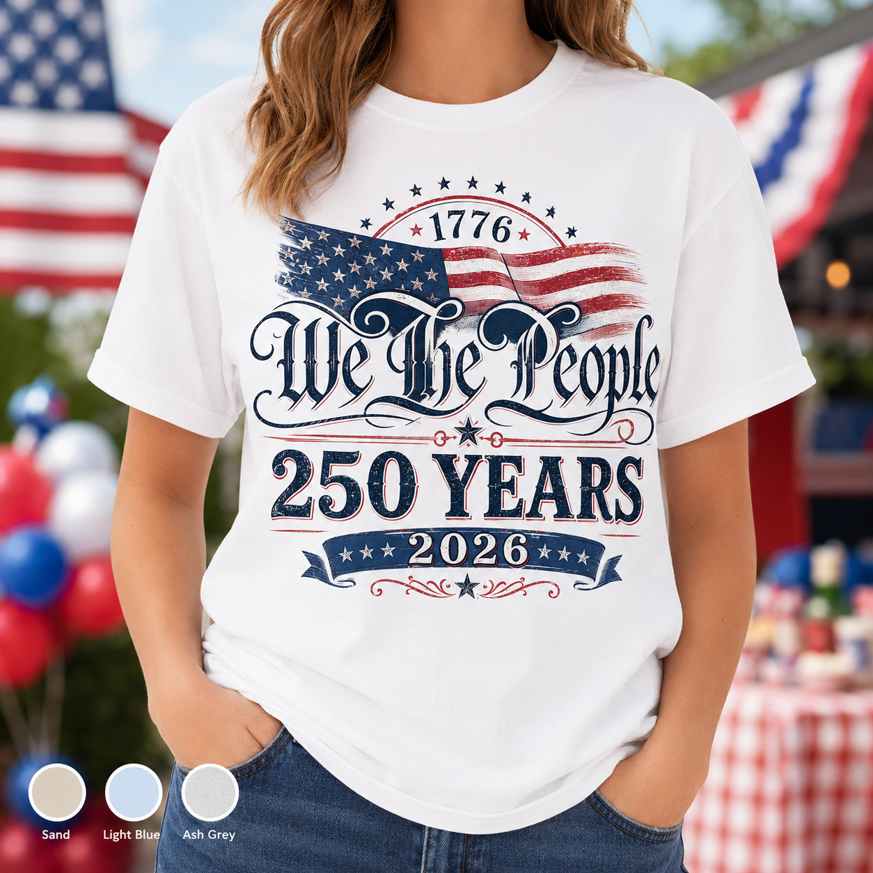 USA America 250 Years T-Shirt Patriotic Independence Day Tee THUC99