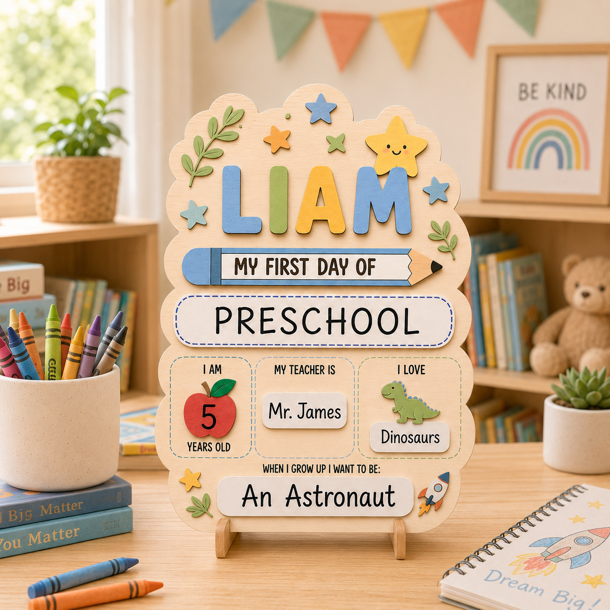 Custom Kids School Milestone Sign, First and Last Day Photo Board Gift For Boy And Girl THUC99