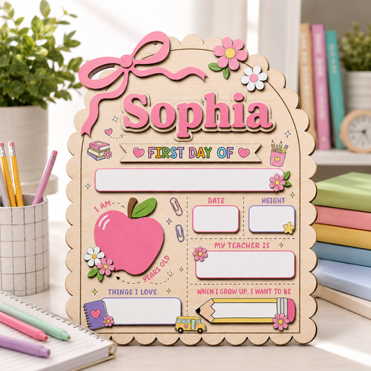 Custom Name First Day Last Day of School Sign, Custom Acrylic School Keepsake THUC99