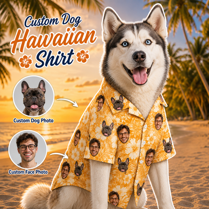 Custom Photo Hawaiian Shirt For Dog Lovers, Personalized Pet Beach Shirt, Tropical Gift For Dog Parents THUC99