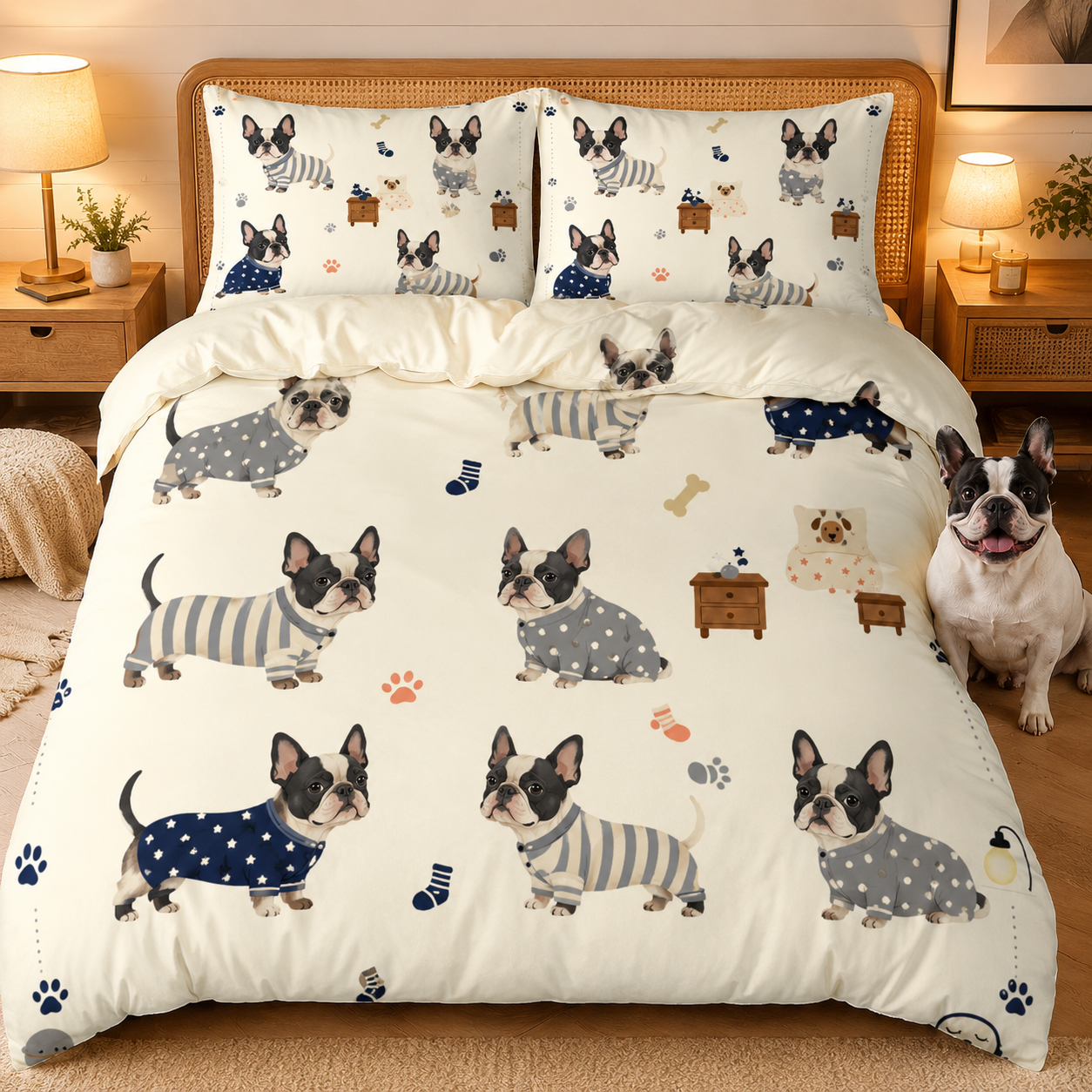 Personalized Dog Photo Bed Sheet Set, Custom Pet Lover Bedroom Gift THUC99