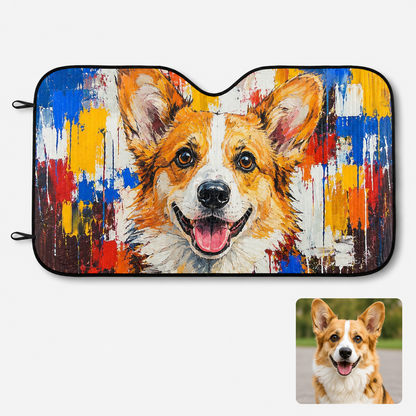 Custom Dog Car Windshield Sunshade, Dog Dad Car Interior Gift THUC99