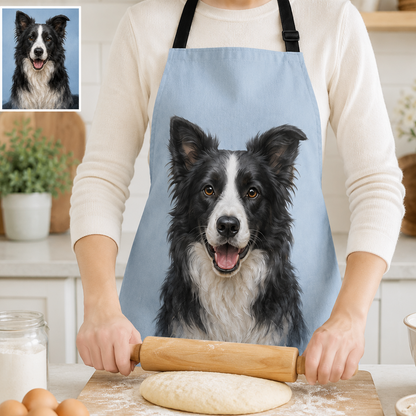 Custom Photo Dog Apron Personalized Pet Lover Apron, Funny Dog Mom Cooking and Baking Apron Gift THUC99