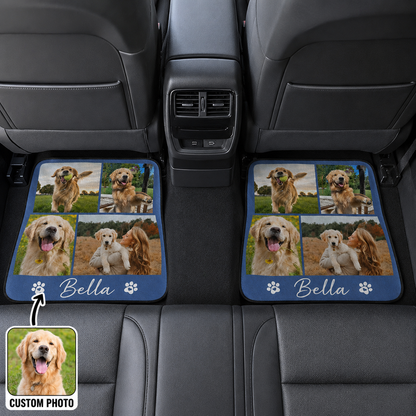 Custom Pet Portrait Car Floor Mats 4-Piece Set, Personalized Dog Lover Auto Accessories THUC99