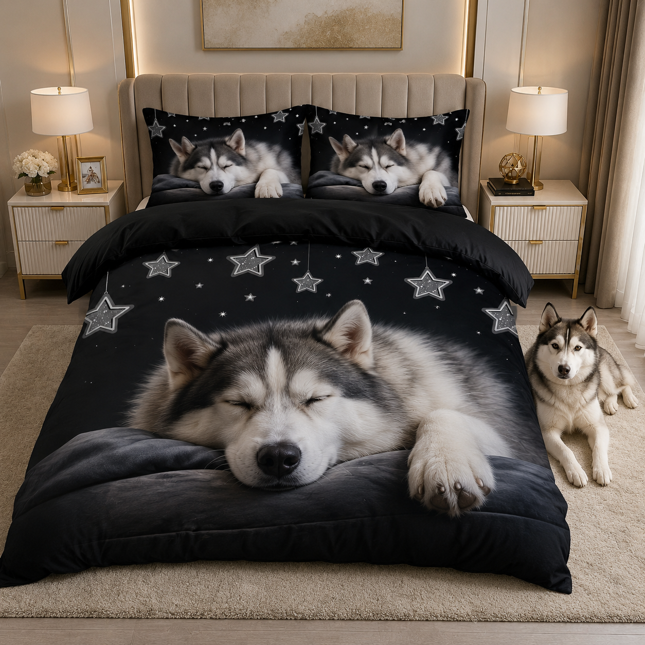 Custom Dog Bed Sheet Set, Personalized Pet Photo Bedding For Dog Dad THUC99