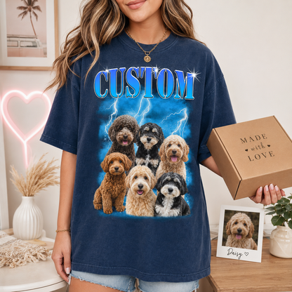 Custom Dog Face Wash T-Shirt, Personalized Pet Portrait Shirt | Gift For Dog Dad THUC99