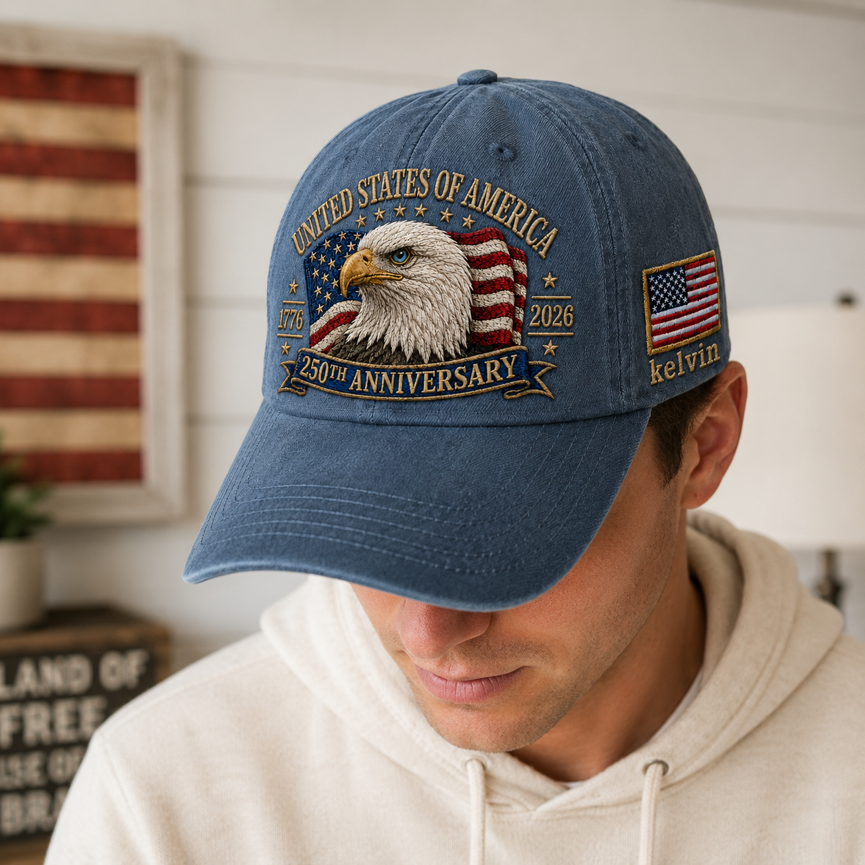 America 250 Years Embroidered Vintage Baseball Hat Semiquincentennial Patriotic Cap THUC99 (Copy)