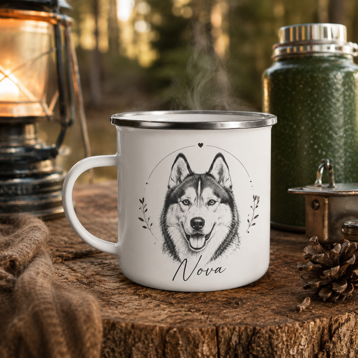 Custom Photo Dog Camping Mug | Gift For Dog Lovers Pa99