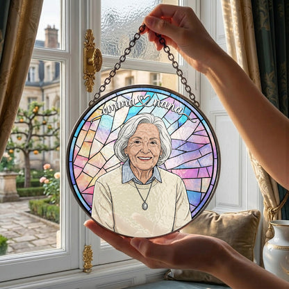 Personalized Grandma Stained Glass Suncatcher – Heartfelt Gift for Nana or Mom THUC99