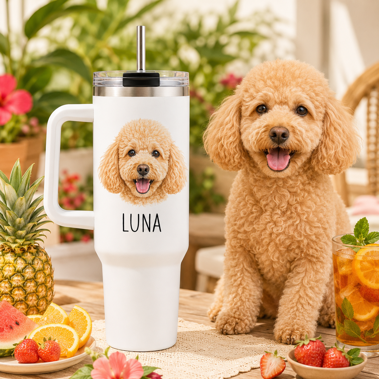 Custom Dog Picture 40oz Tumbler – Personalized Pet Lover Stainless Steel Travel Mug THUC99 (Copy)