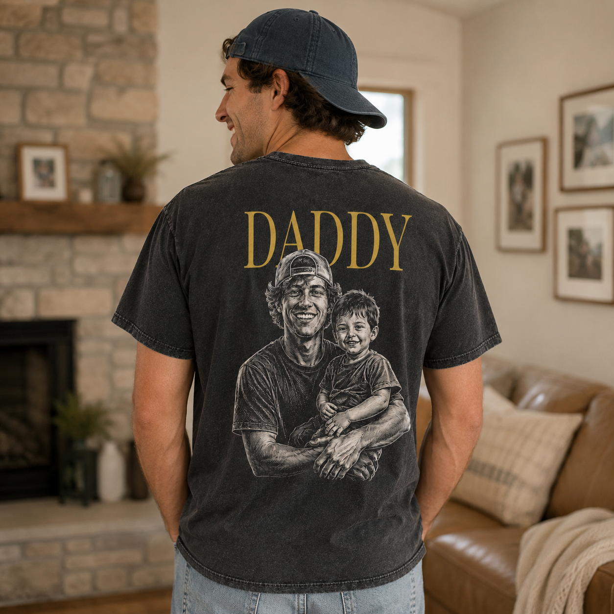 Custom Photo Daddy Wash T-Shirt, Personalized Dad Gifts | Gift For Dad TOM99