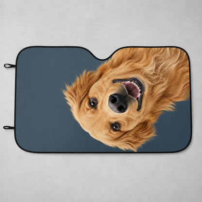 Custom Pet Auto Sun Shade, Personalized Dog Windshield Cover, Photo Car Sunshade Gift for Pet Parents THUC99