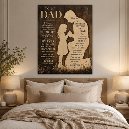 Custom Photo To My Dad Canvas Wall Art - Custom Gift For Dad TOM99
