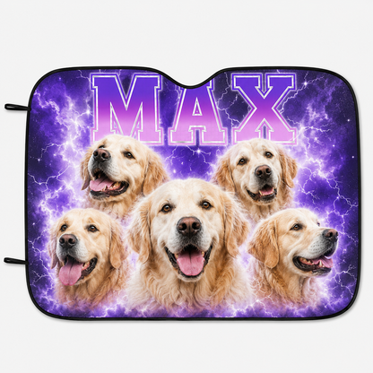 Personalized Dog Car Window Sunshade, Custom Photo Pet Windshield Cover, Car Accessories for Dog Lovers THUC99