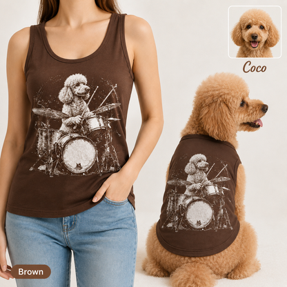 Custom Women’s and Dog Tank Top Set, Personalized Pet Photo Matching Outfit THUC99