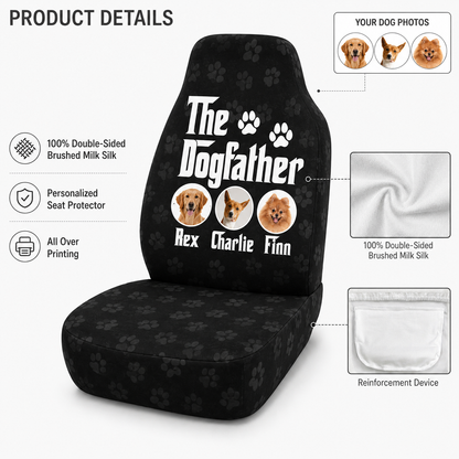 Custom Dog Photo Car Seat Protector, Personalized Dog Father Seat Cover, Dog Mom Gift THUC99