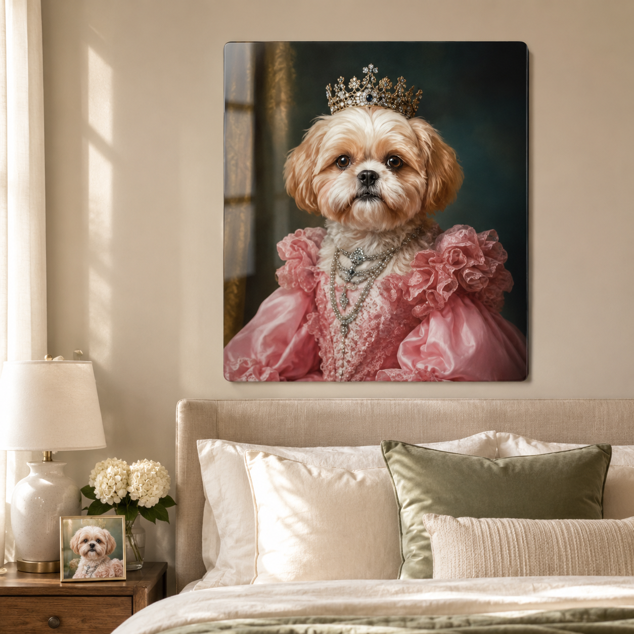 Personalized Dog Royal Metal Wall Art – Custom Pet Portrait Print With Name THUC99
