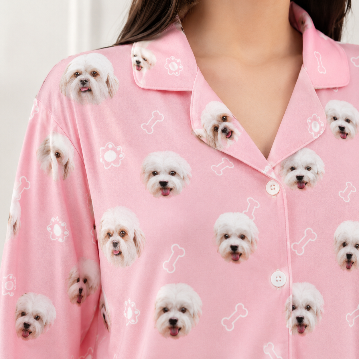 Custom Pet Portrait Pajama Set for Men and Women, Personalized Dog Lover Sleepwear Gift THUC99