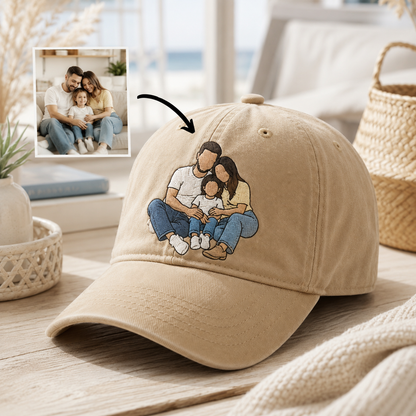 Custom Photo Dad Embroidered Hat, Personalized Cap, Custom Portrait Dad Hat, Father’s Day Gift THUC99