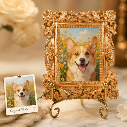 Custom Dog Vintage Frame Magnet, Custom Dog Photo Fridge Magnet, Gift For Dog Mom Dad THUC99