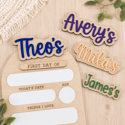Personalized First and Last Day of School Sign, Custom Acrylic Wood School Board THUC99