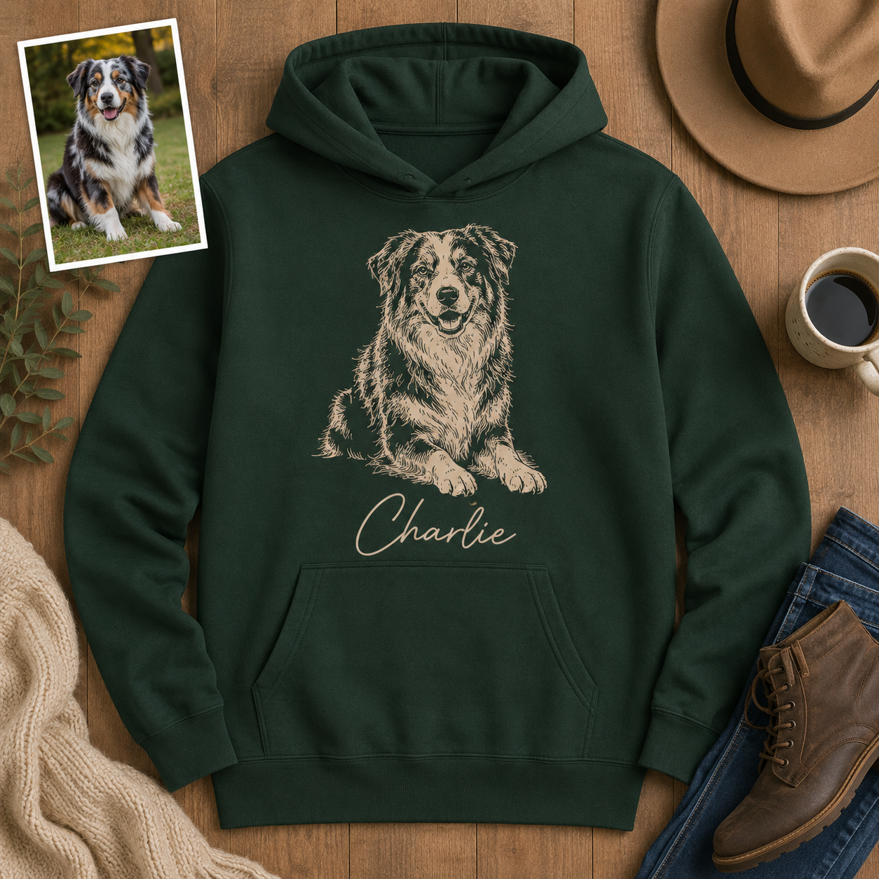 Custom Dog Face Sweatshirt Personalized Puppy Photo Hoodie Funny Gift for Pet Lovers THUC99