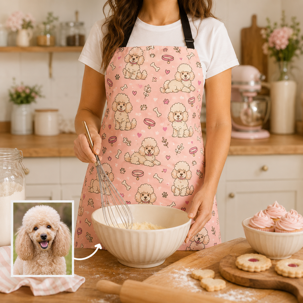 Custom Dog Photo Cooking Apron Personalized Pet Face Apron, Gift for Dog Mom, Dog Dad and Animal Lovers THUC99